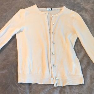 J Crew Ivory Wool Cardigan S